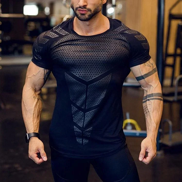 Mens Gym And Bodybuilding Breathable T Shirt