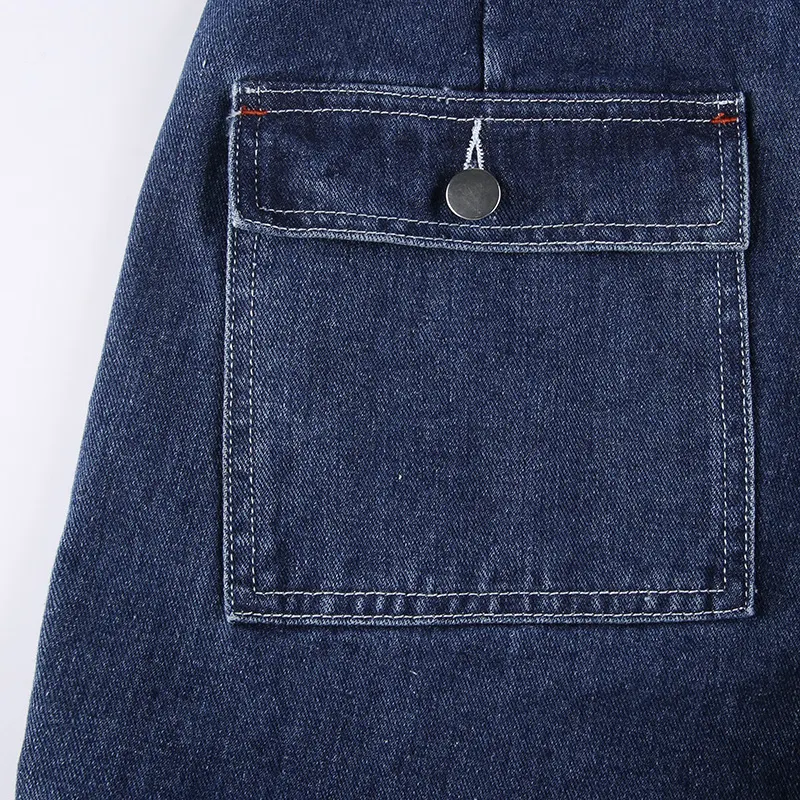Rhinestone Multi-Pocket Cargo Jeans
