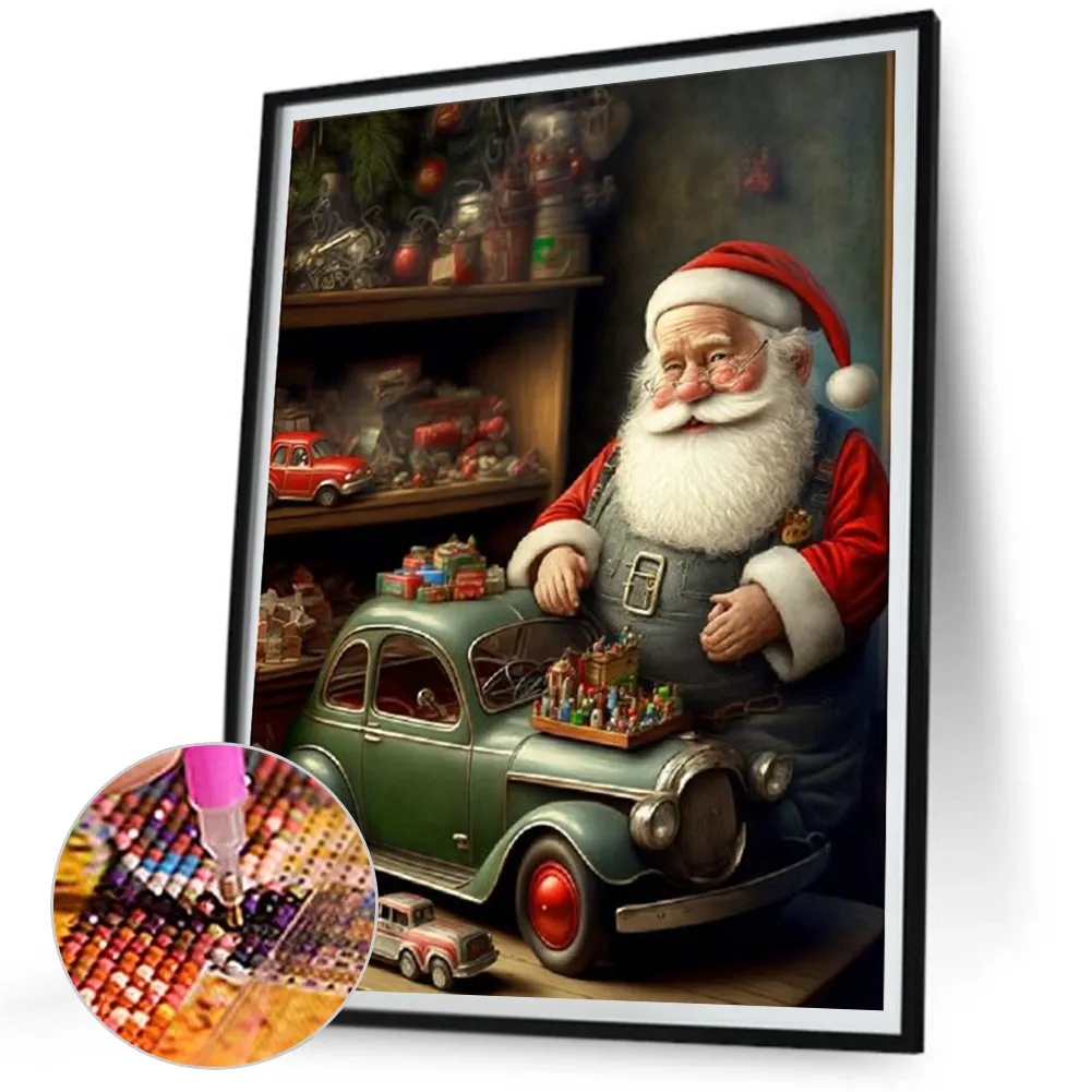 5D DIY Full Square Drill Diamond Painting Santa Kit Home Decor Art Craft 30x40cm