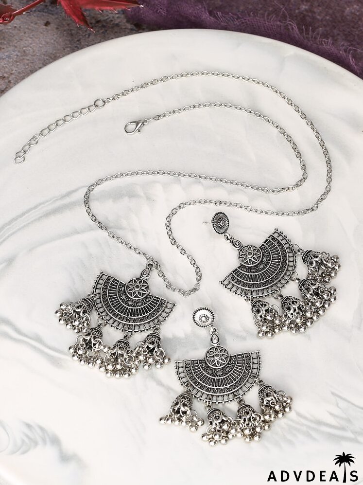 Jhumka Pendant Necklace & Drop Earrings