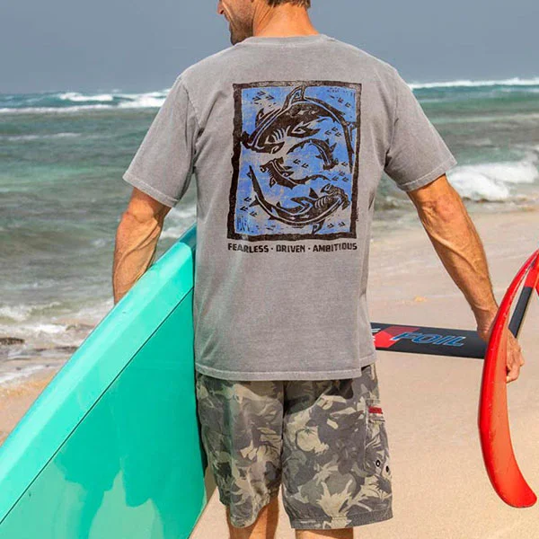 Hammerhead Wood Block Crater Classic Crewneck T-Shirt、、URBENIE