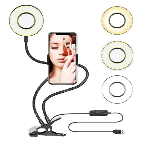 Professional Selfie Light with Cell Phone Holder Stand for Live Stream