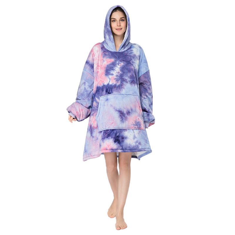 Nightgown Lazy Clothes Pullover Fleece Sweater Hooded Sleeping Blanket Outdoor Functional Cotton-padded Hoodies