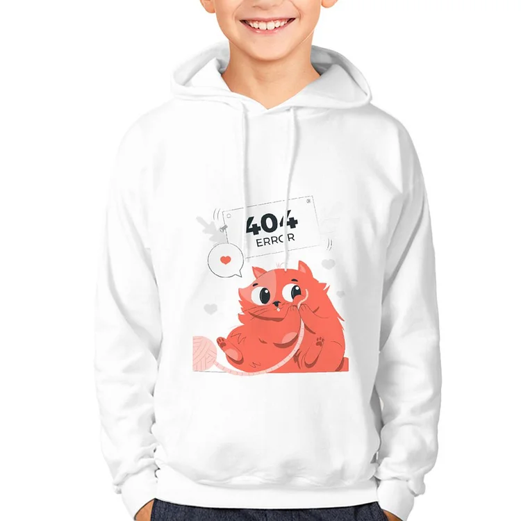 Children's Hoodie A Cat Playing with A Hairball