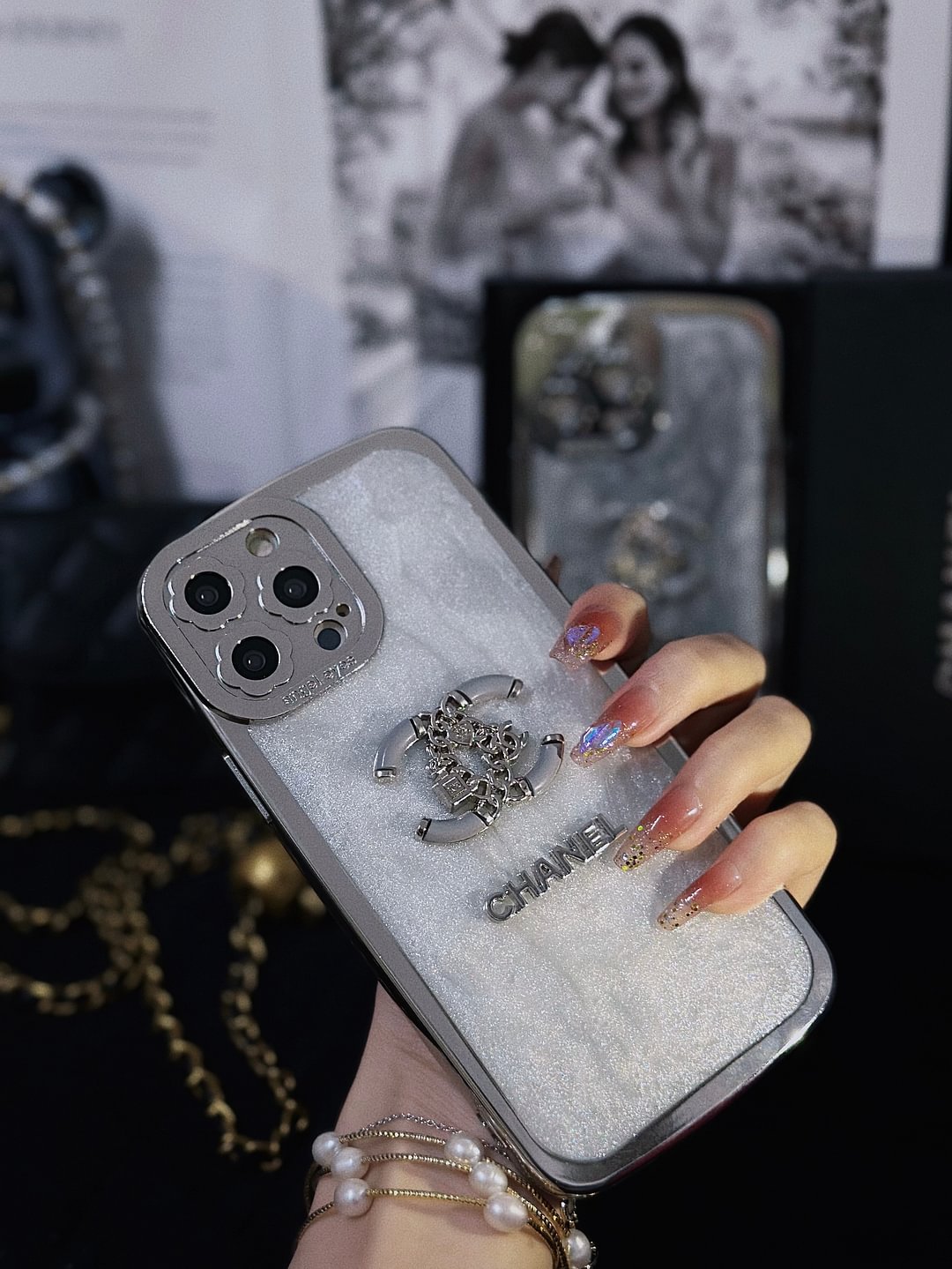 Luxurious Chanel Electroplated Mobile iPhone Case Protective Cover