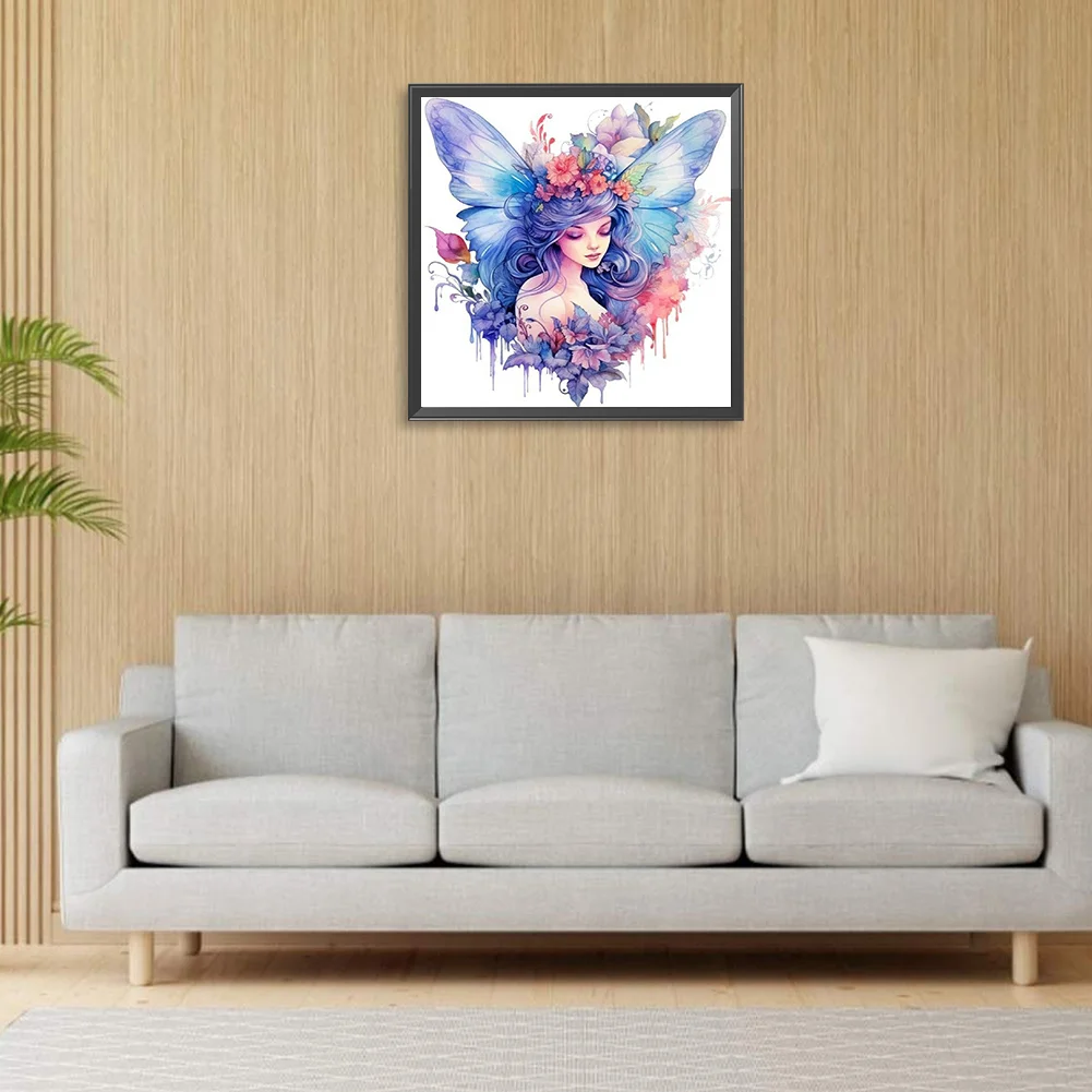 Diamond Painting - Full Round Drill - Butterfly Fairy(Canvas|30*30cm)