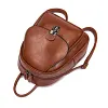 Leather retro college women's backpack