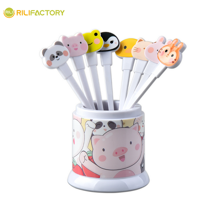 Cartoon Animal City Fruit Fork Rilifactory