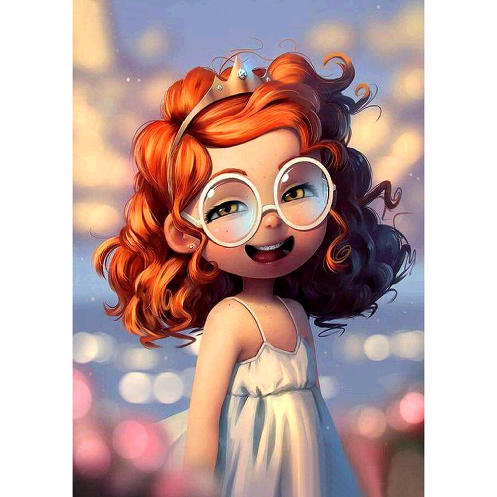 

30*40CM Round Drill Diamond Painting-Cartoon Girl, 501 Original
