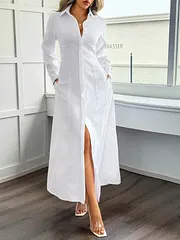 knee length dresses for ladies Button Down Dress – Odd Muse main image 1
