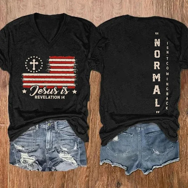 Comstylish Jesus Is Revelation Printed Casual T-Shirt