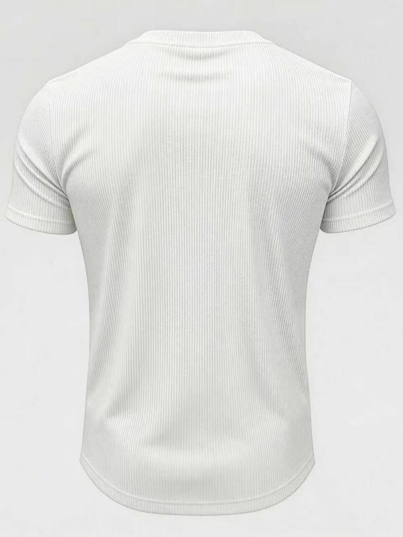 Men's summer plain-colored short-sleeved breathable fashionable streetwear Minimalistic Fitness Activewear T-shirt, V-neck fitted short-sleeve design, suitable for gym workouts and outdoor leisure wear, available in multiple colors, Training Shirt