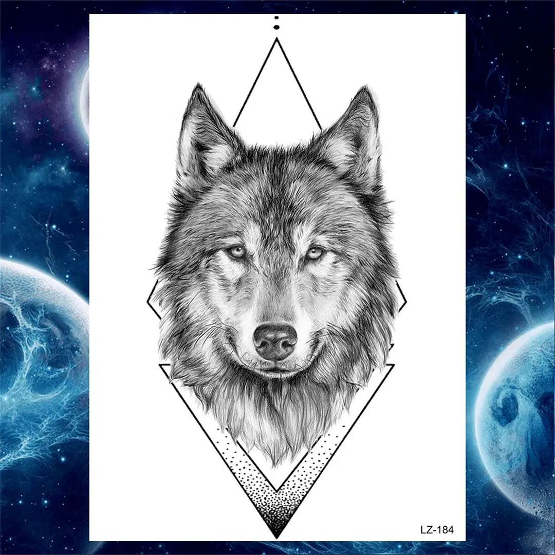 Sdrawing Anchor Skull Temporary Tattoos For Women Men Adult Pirate Black Skeleton Tattoo Sticker Fake Wolf Lion Tiger Tatoos Back
