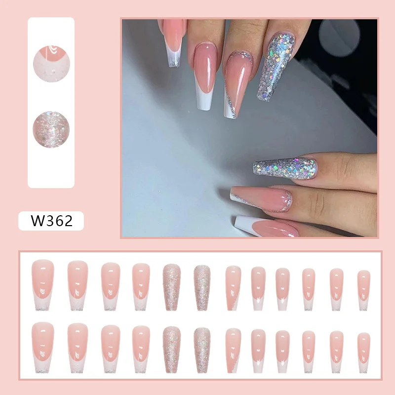 Churchf Churchf Ballet Flash Full Armour Simple White Sweet French Ins Wind Armour Piece Fake Nails