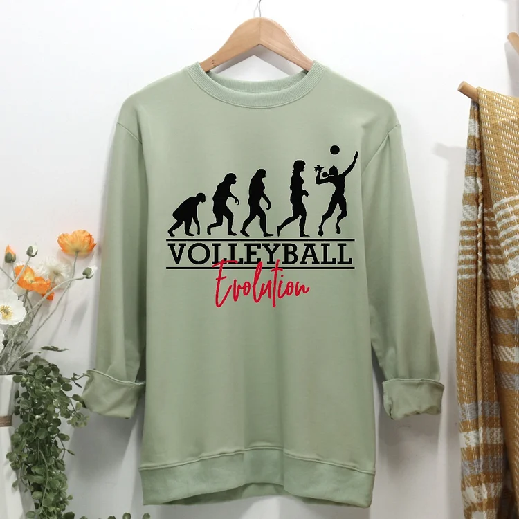 Volleyball Enthusiast Evolution Of Man Women Casual Sweatshirt-Annaletters