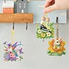 15Pcs Flowers Birds DIY Double Sided Diamond Painting Keychain Kits for Adults