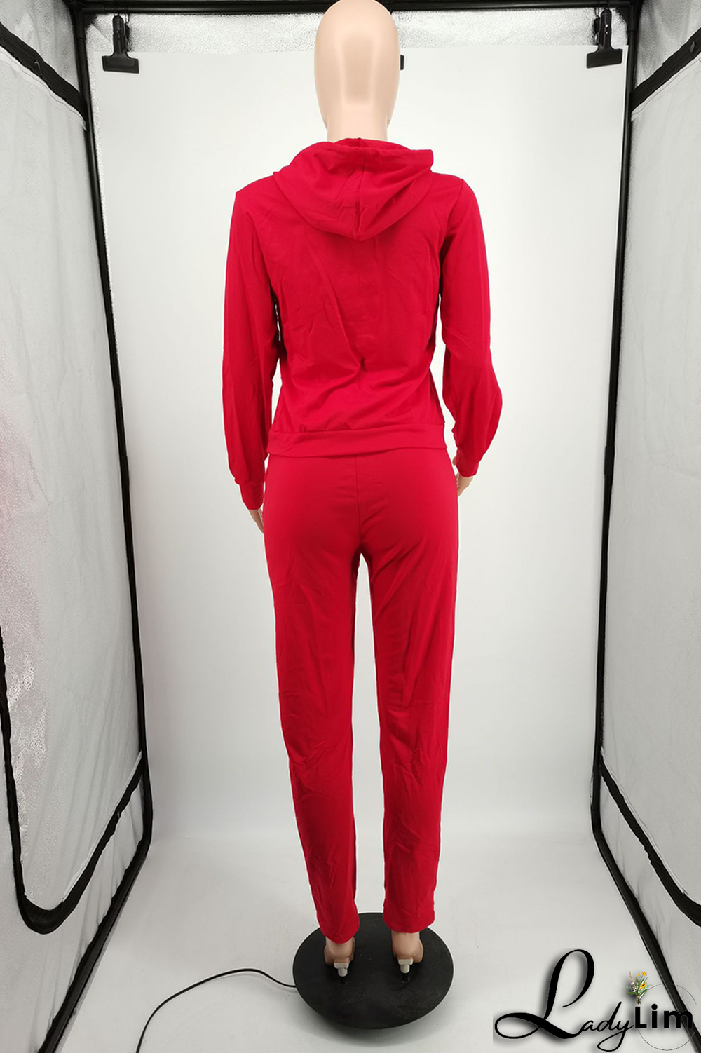 Grey Casual Print Patchwork Hooded Collar Long Sleeve Two Pieces