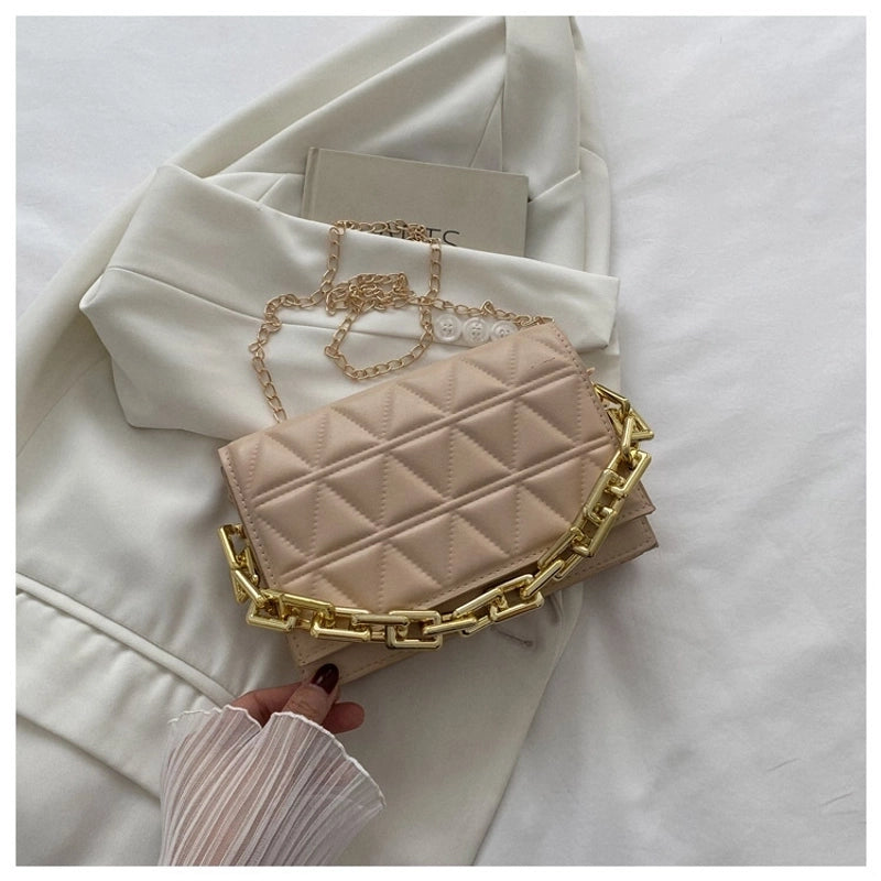 Women’s Medium Summer Pu Leather Elegant Streetwear Square Bag