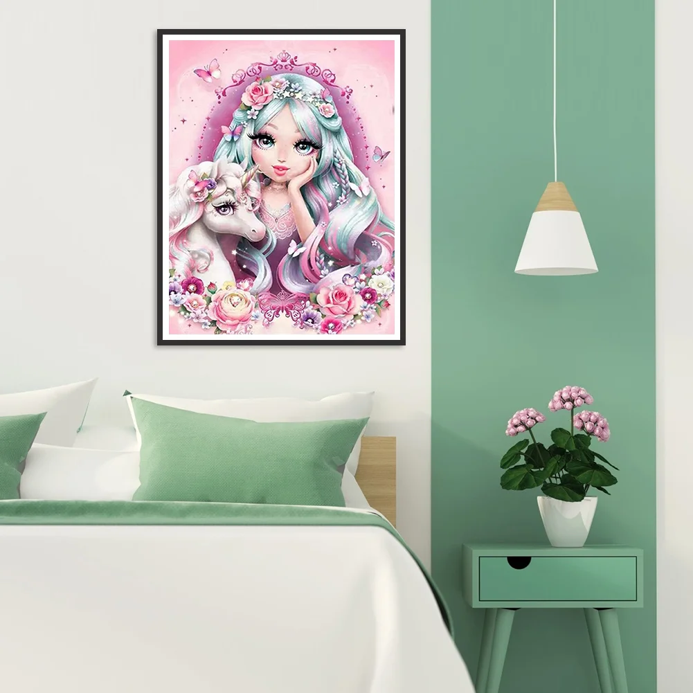 Full Square Diamond Painting 30*40cm - Unicorn Girl