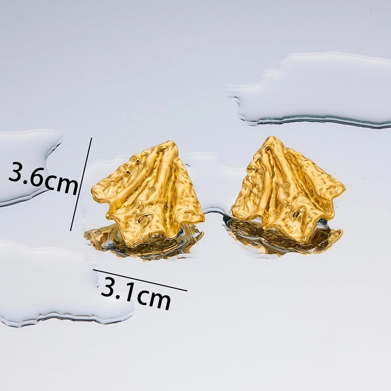 1 Pair Minimalist Geometric Plating Titanium Steel 18K Gold Plated Ear Studs