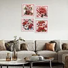 (4 Pack) Red Fruit And Red Flower - Special Shaped Diamond Painting - 30*30CM