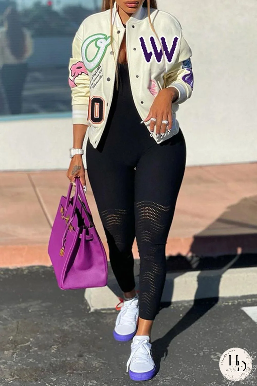 White Fashion Casual Print Cardigan Outerwear