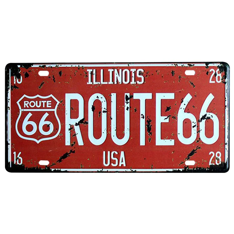 Route 66 - permis de plaque d’immatriculation de voiture ancienne - 5.9x11.8inch