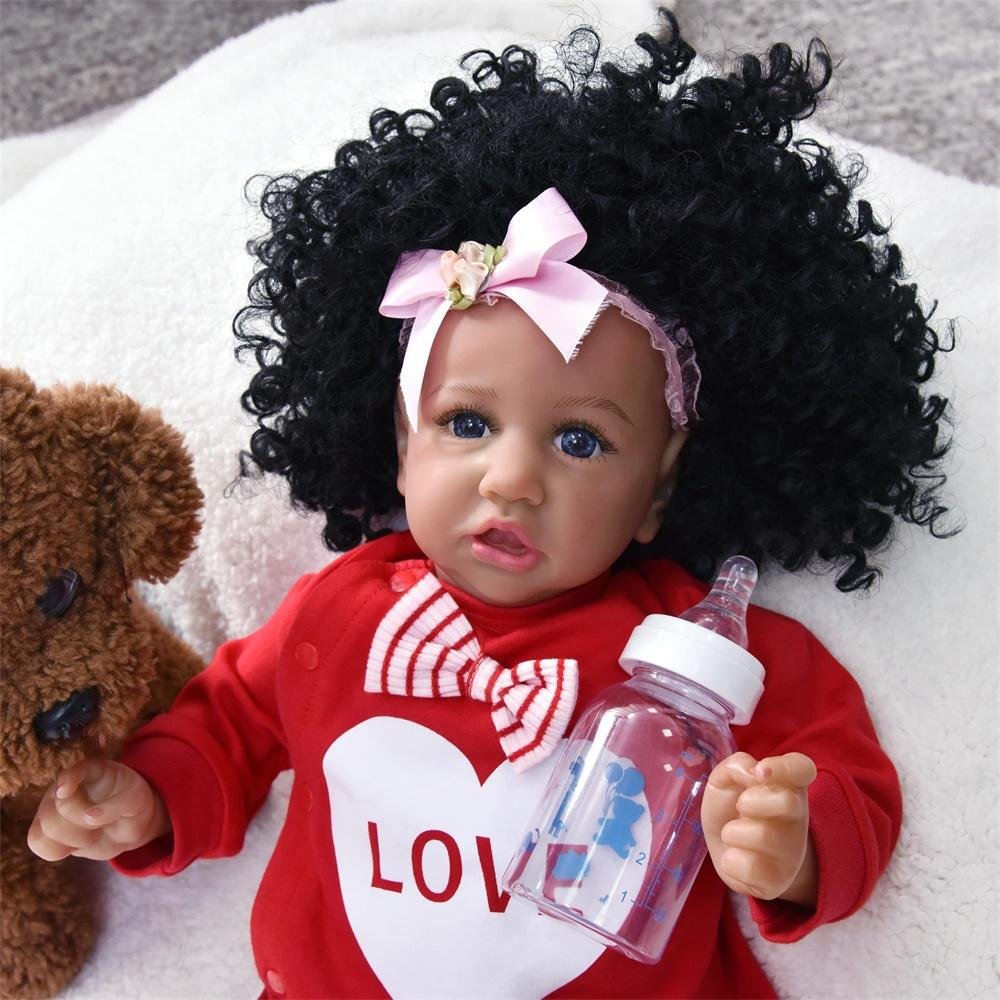 Black Reborn Baby Toddler Doll Girl 20 Inch Lifelike Real Baby, Named Roland, Birthday Gift -jizhi® - [product_tag] Creativegiftss.com