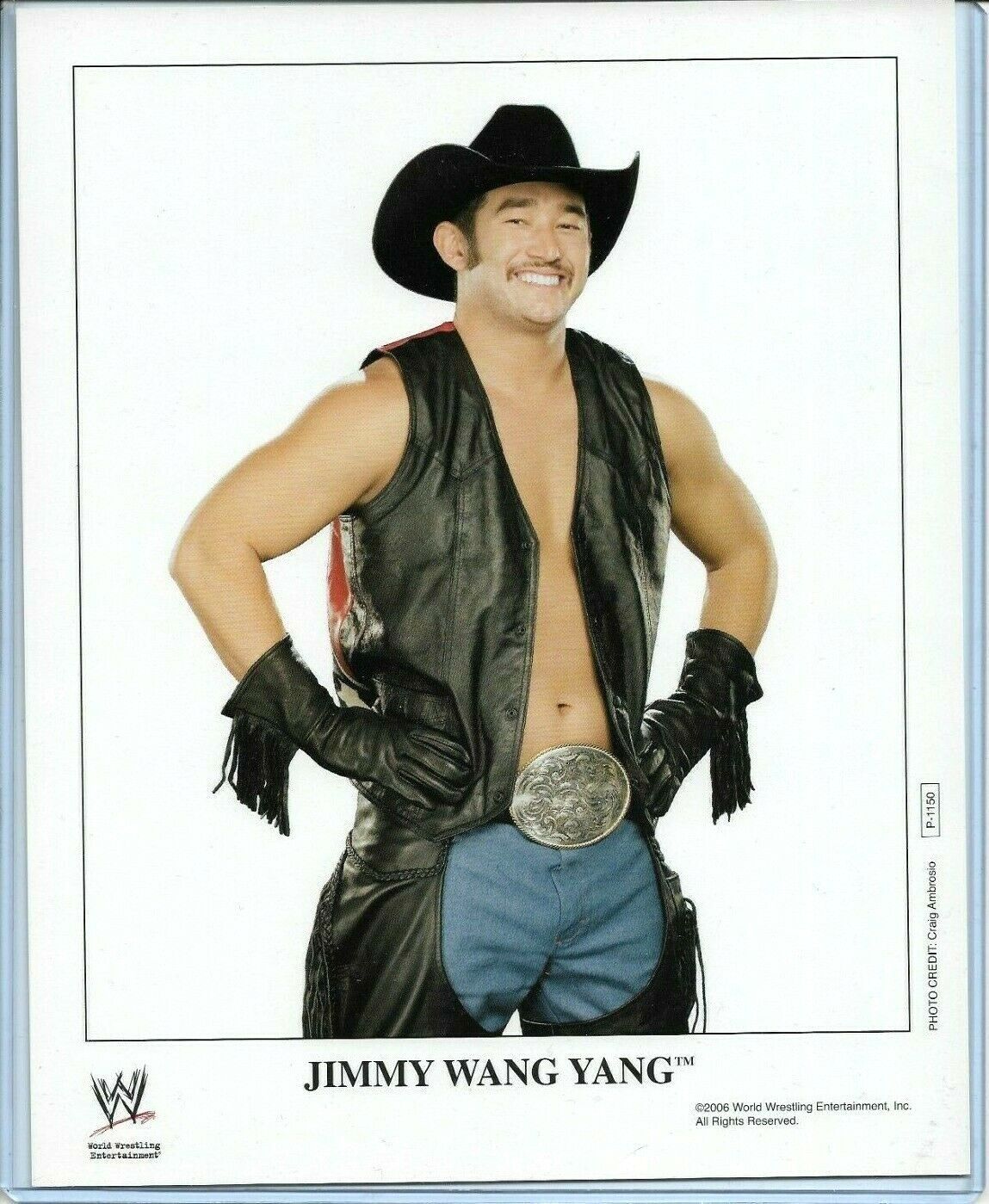 WWE JIMMY YANG WANG P-1150 OFFICIAL LICENSED AUTHENTIC ORIGINAL 8X10 PROMO Photo Poster painting