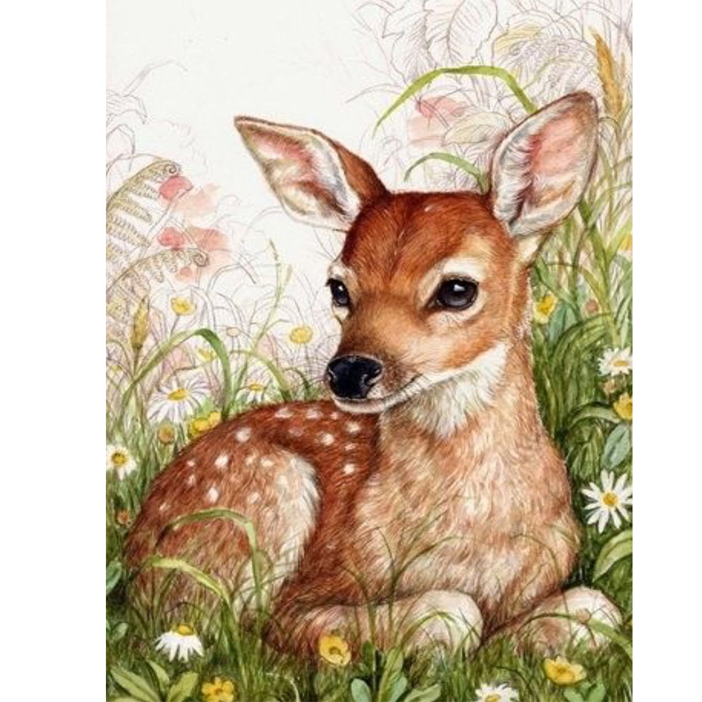 

(Multi-Size) Cartoon Deer - Round/Square Drill Diamond Painting - 30*40CM, Round diamond, 501 Original
