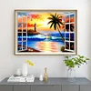 Sunset Window Beach - Full Round Drill Diamond Painting