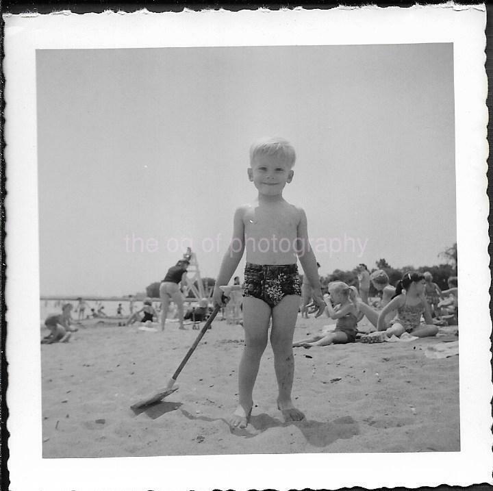 BEACH BOY Vintage FOUND Photo Poster paintingGRAPH bwOriginal Snapshot 19 28 A