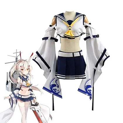 [Wetrose] In Stock Ayanami Cosplay Costume Azur Lane Sexy Skirt Fleet Girls Full Set Wig Halloween Xmas