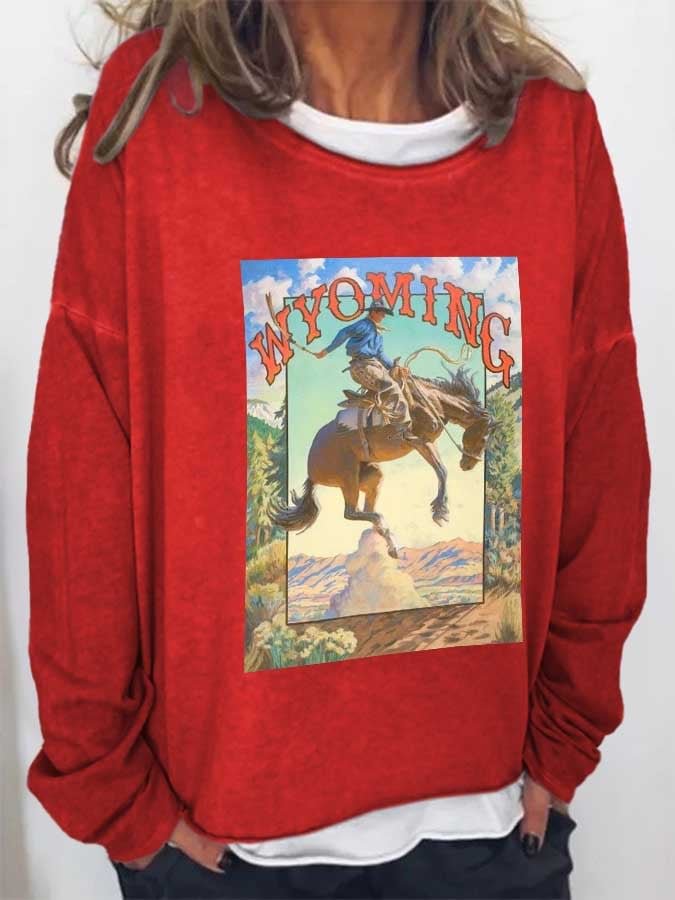 Fashionable Print Long Sleeve Loose Sweatshirt