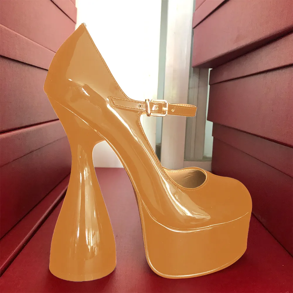 160mm Round Toe High Platform Pumps-vocosishoes
