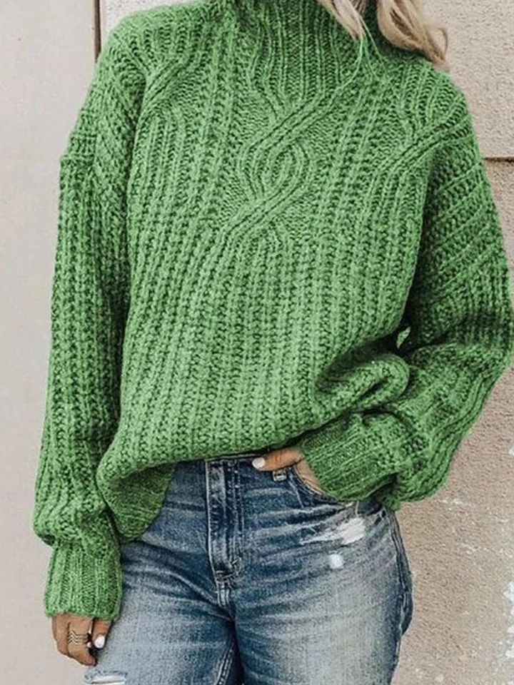 Casual Plus Size Turtleneck Sweater Pullover