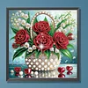 Rote Rose speziell geformte 5D-DIY-Teilbohrdiamanten Punkte, Edelsteinkunst-Kits f&uuml;r Erwachsene, Anf&auml;nger, Wohnraumdekoration, Diamanten, Gem&auml;lde, Ede