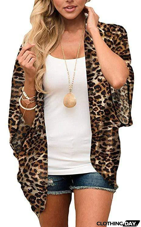 Bohemia Flower Print Summer Beach Women's Cardigan Loose Chiffon Coat