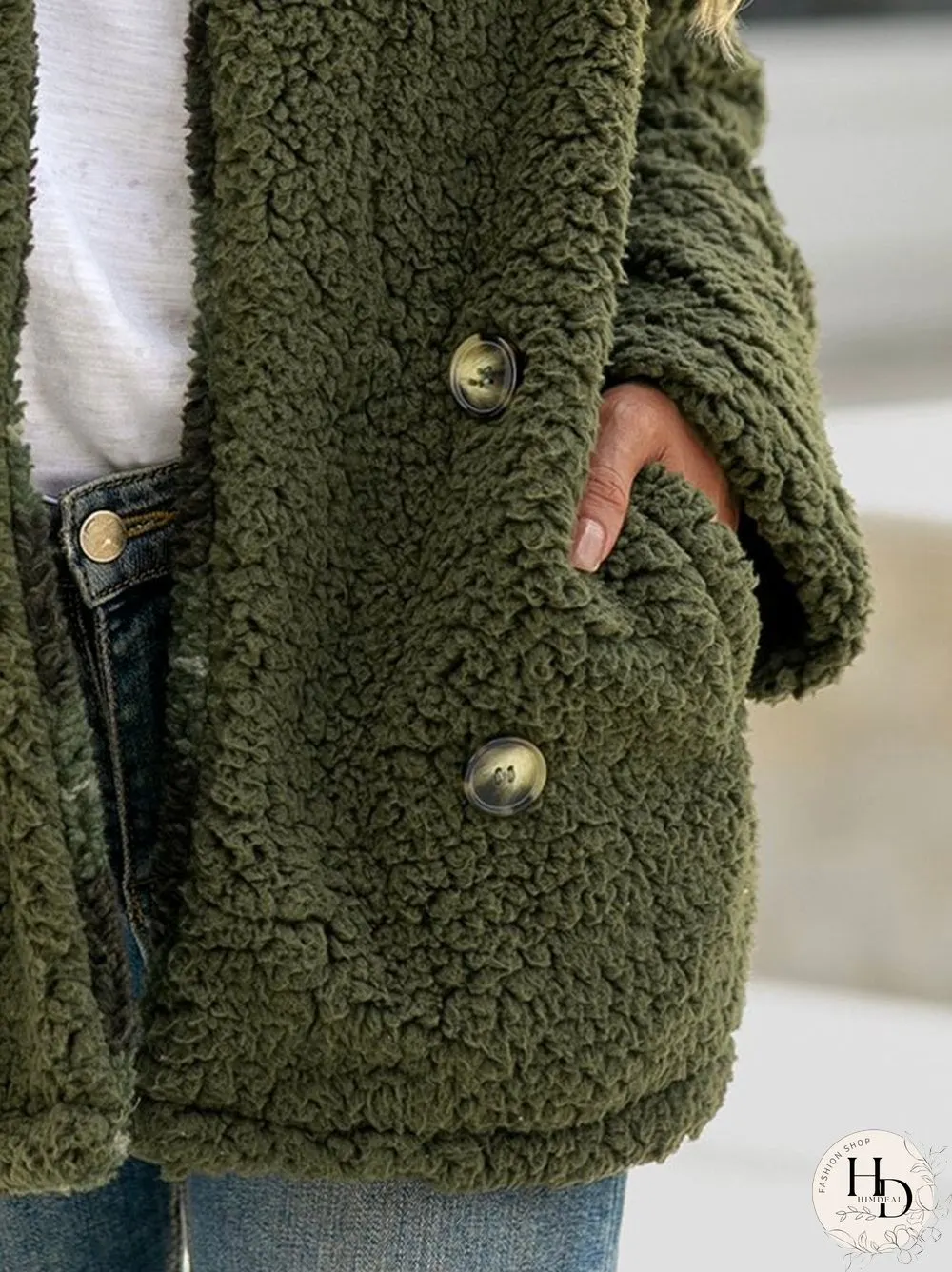 Casual Long Sleeve Faux Fur Outerwear