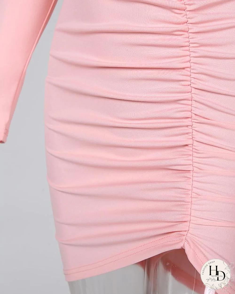 Solid One Shoulder Bodycon Dress