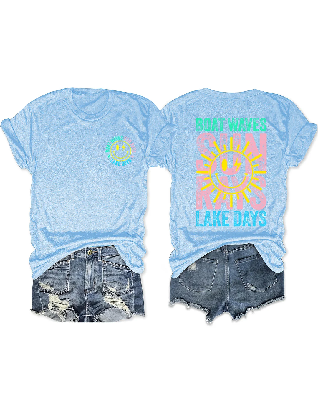 Boat Waves Sun Rays Lake Days T-shirt