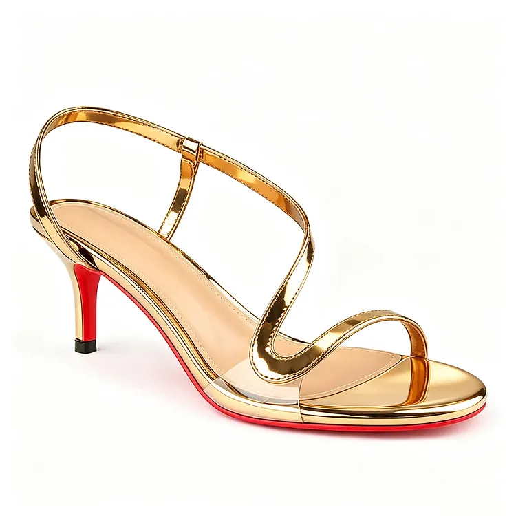 65mm Spotlight Wavy Straps Sandals Red Bottom Lychee Stilettos Vocosi VOCOSI