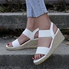 Gioiacombo&trade; Nuovi sandali elastici con zeppa in corda di canapa estiva