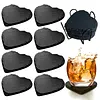 Square Slate Drink Coasters Set with Anti-Scratch Bottom for Home Office Kitchen
