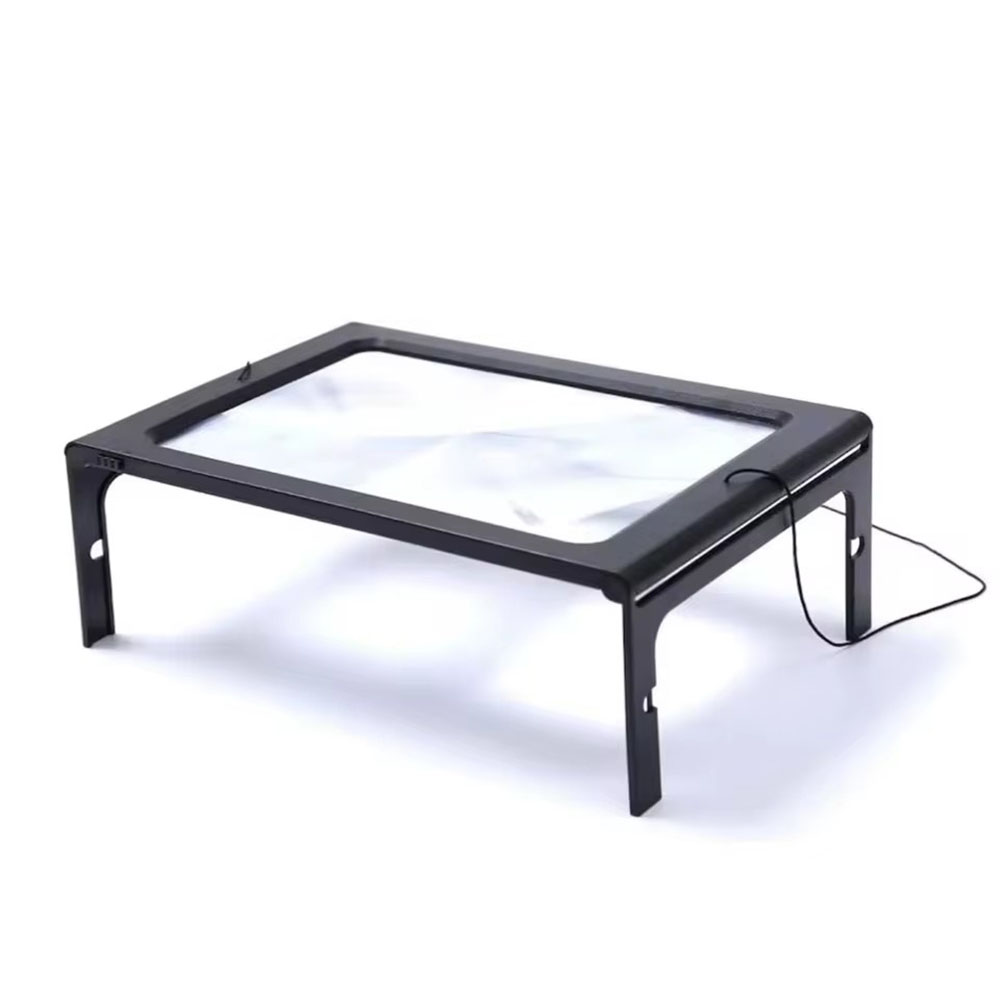 Likron Watches Large 3X Full-Page Magnifier with LED Lights Foldable Desktop Reading Aid for Low Vision