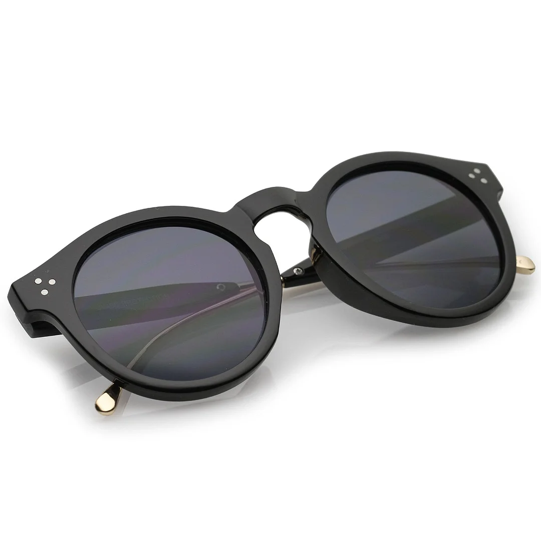 Metal Temple Keyhole Bridge Neutral-Colored Lens P3 Round glasses 50mm