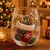 Kouzeln&aacute; v&aacute;nočn&iacute; kolekce 3D skleněn&yacute;ch kel&iacute;mků &ndash; Santa Claus, sob, sněhul&aacute;k a v&aacute;nočn&iacute; stromeček