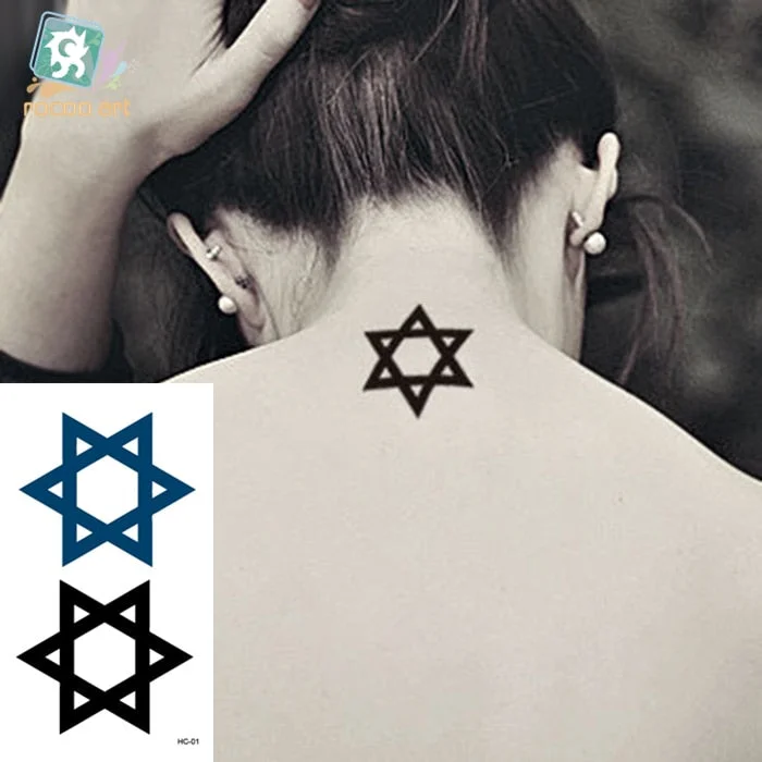 Small Temporary Tattoo Sticker G-dragon Same Black Smiling face Cat Star Pattern Water Transfer Body Art Fake Tatoo Women