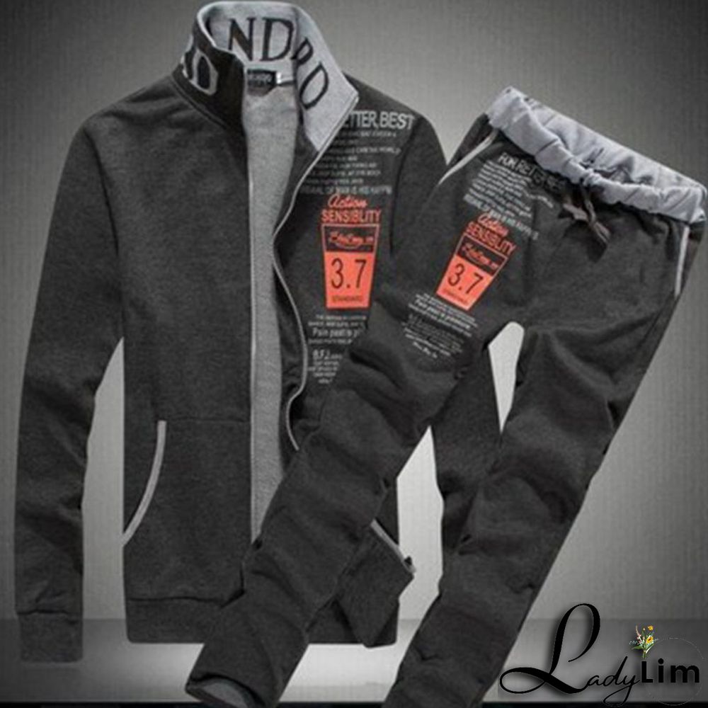 Black Casual Sportswear Print Split Joint Zipper Long Sleeve Two Pieces