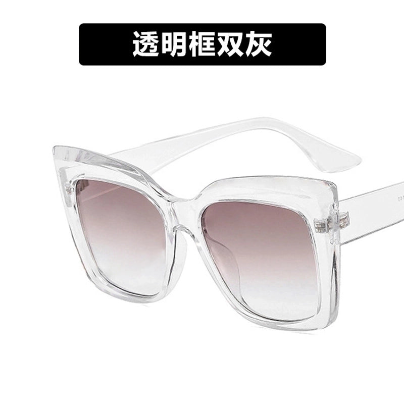 New Cat Eye Large Frame European And American Sunglasses Women’s Personalized Cross-border Sunglasses Trendy Catwalk Retro Ins Glasses